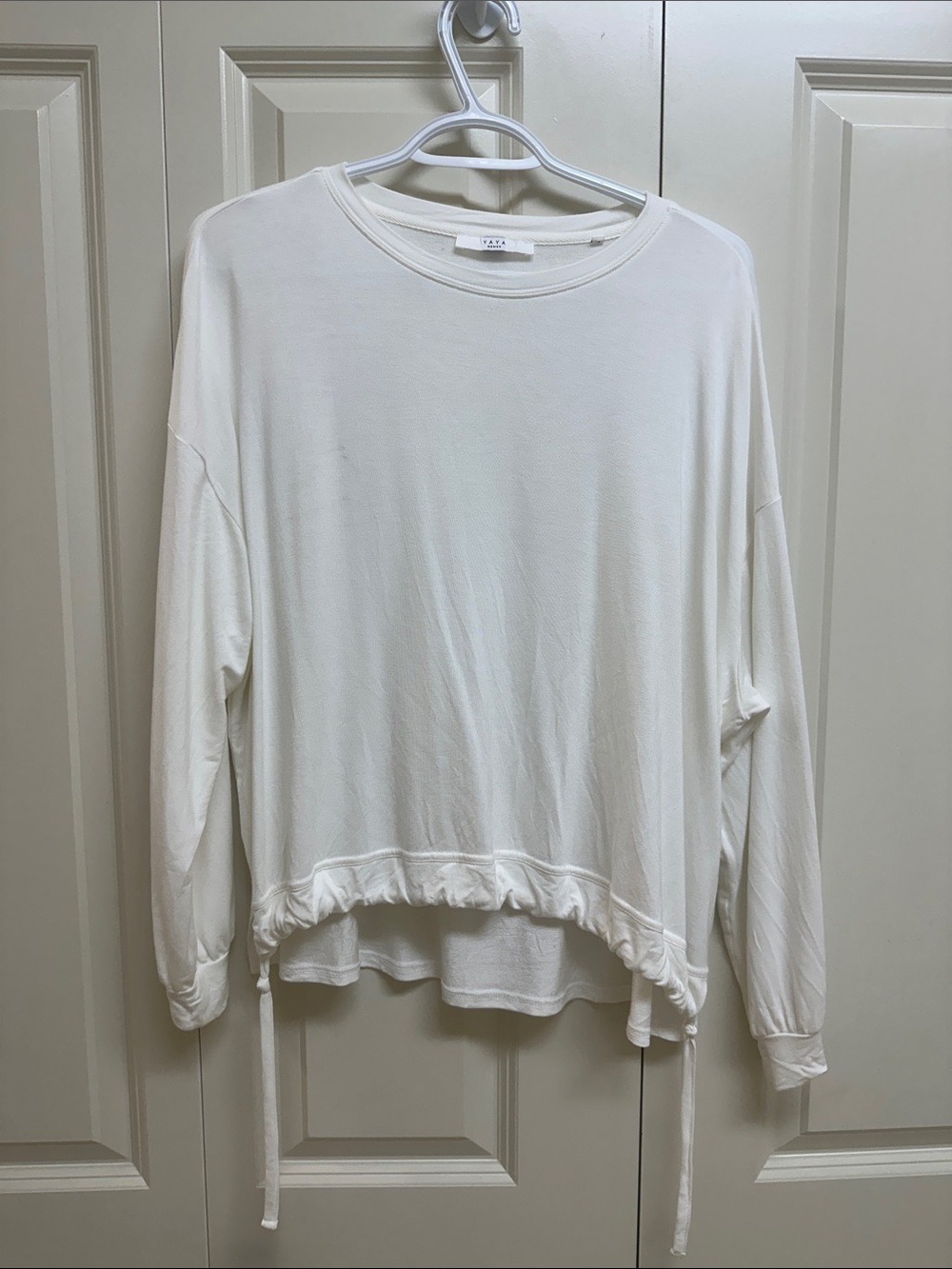 Yaya long sleeve t shirt with drawstring front